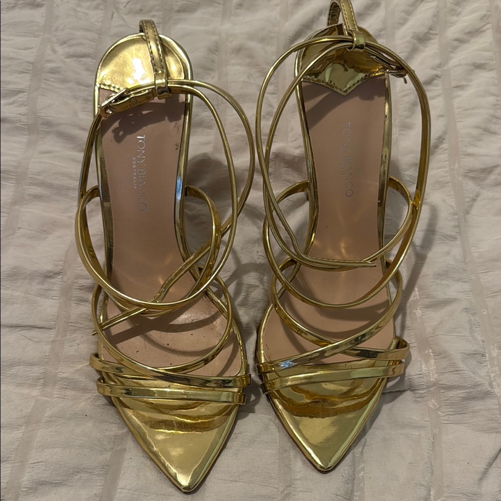 Tony Bianco Gold Strappy Heels